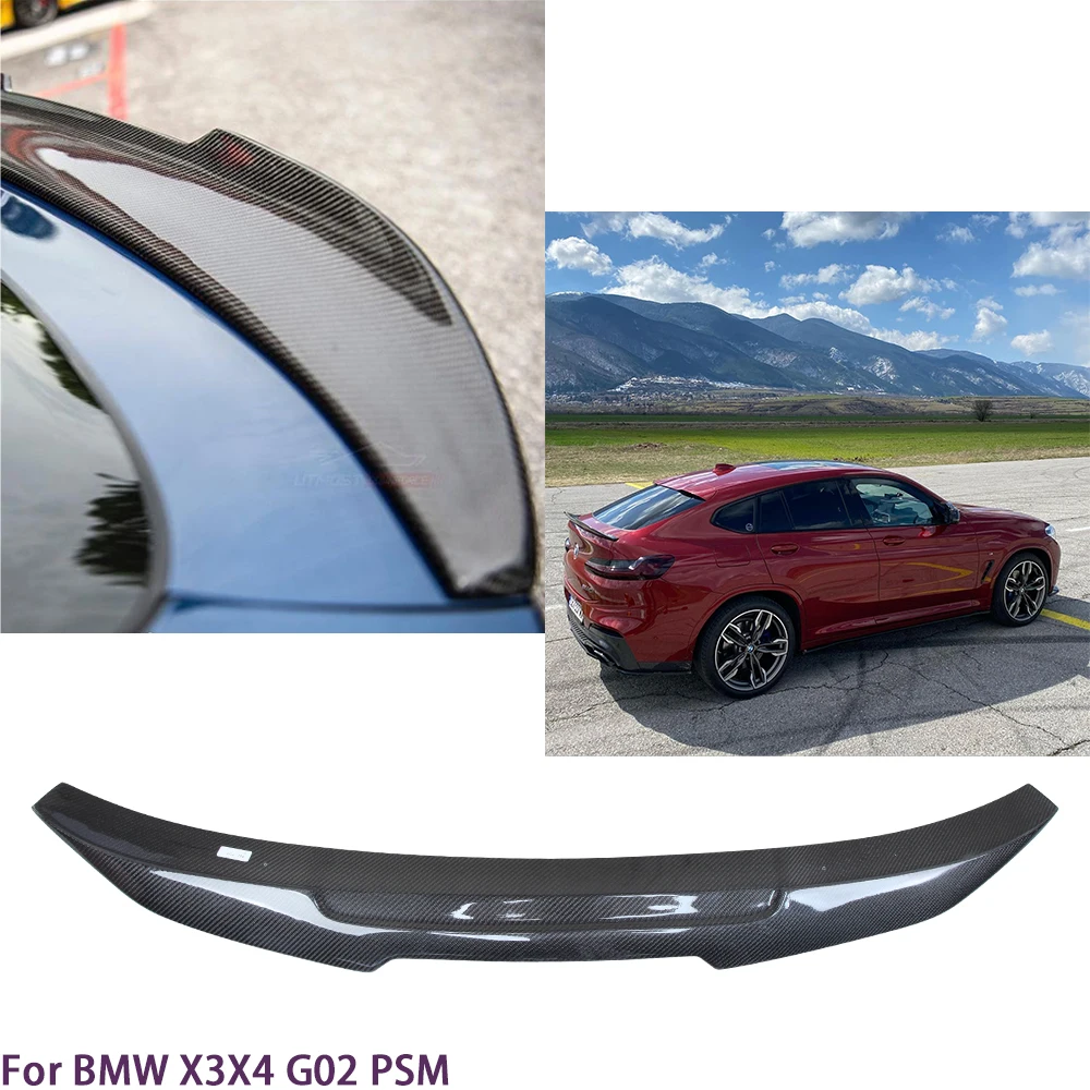 

For BMW X4 G02/X4M F98 PSM Style Carbon fiber Rear Spoiler Trunk wing 2018-2024