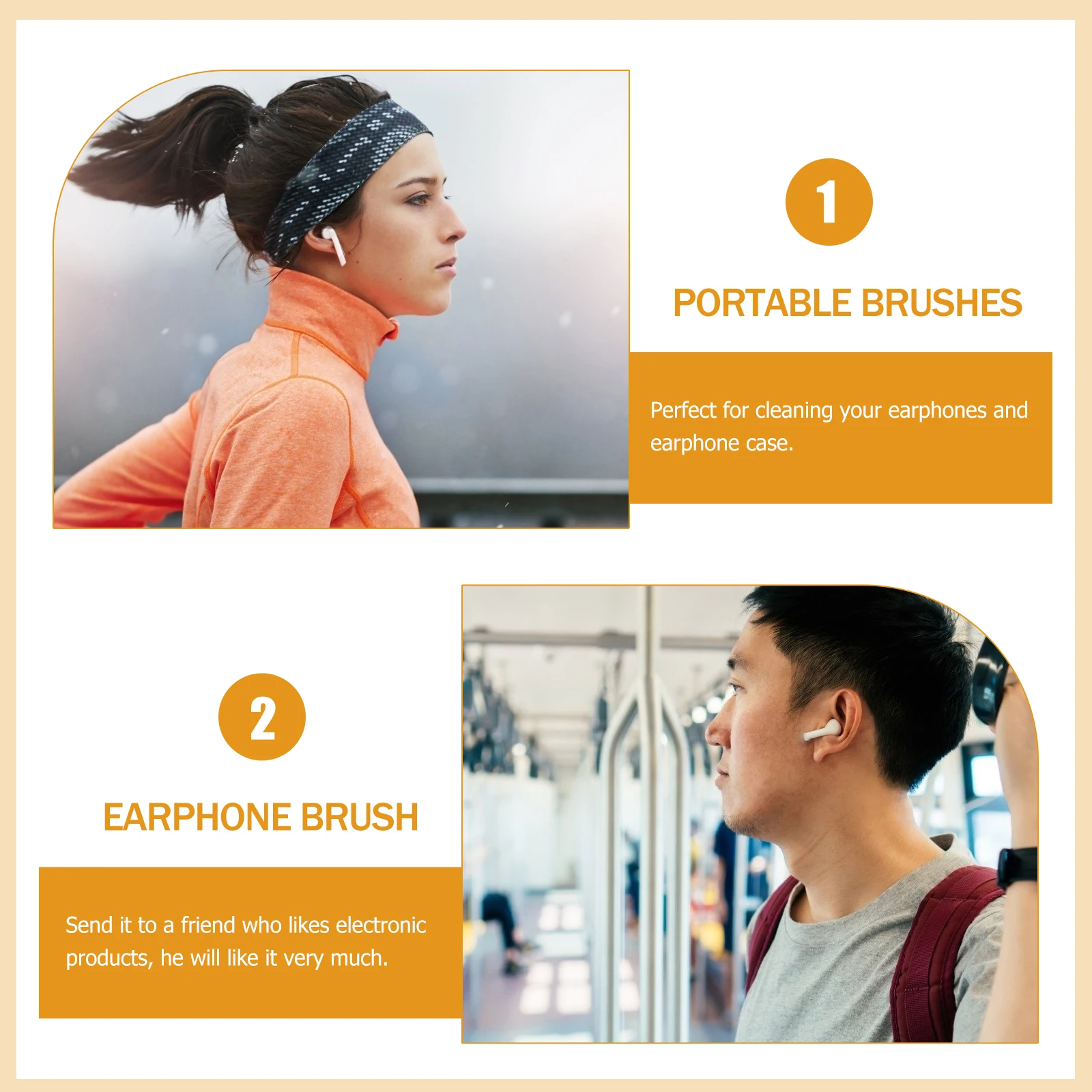 

1 set 1 Set Headphone Brush Kit Mini Portable Earphone Box Cleaning Tool Wiping Cloth Electronics Cleaning Accessory For Home