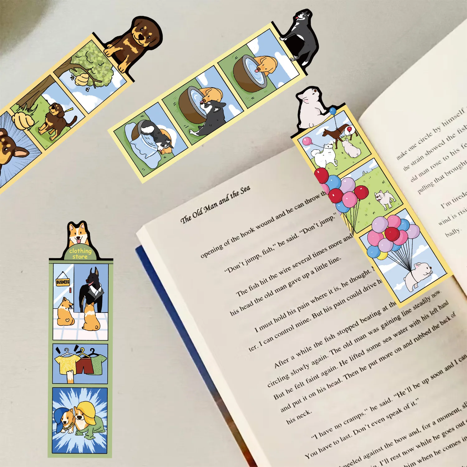 30Pcs Cute Dog World Cartoon Bookmarks Decorative Reading Book Labels DIY Paper Card Page Markers for Students Creative Gift