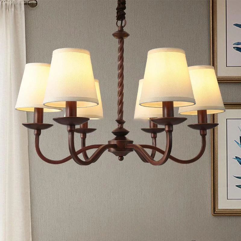 

SANDYHA American Retro Pendant Light Rural Minimalist Chandelier LED Hanging Lamp For Bedroom Living Room Restaurant Home Decor