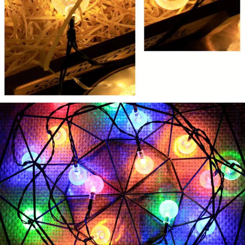 Outdoor Solar Powered Bubble Ball String Lamps Waterproof Garden Yard For Osram Wedding Festival Atmosphere Decor Fairy Light