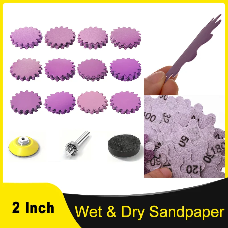

2 Inch Flex Edge Sanding Discs Hook and Loop 123Pcs for Bowl Sanders and Drill Sanding Attachments Prevent Shifting Single Grit