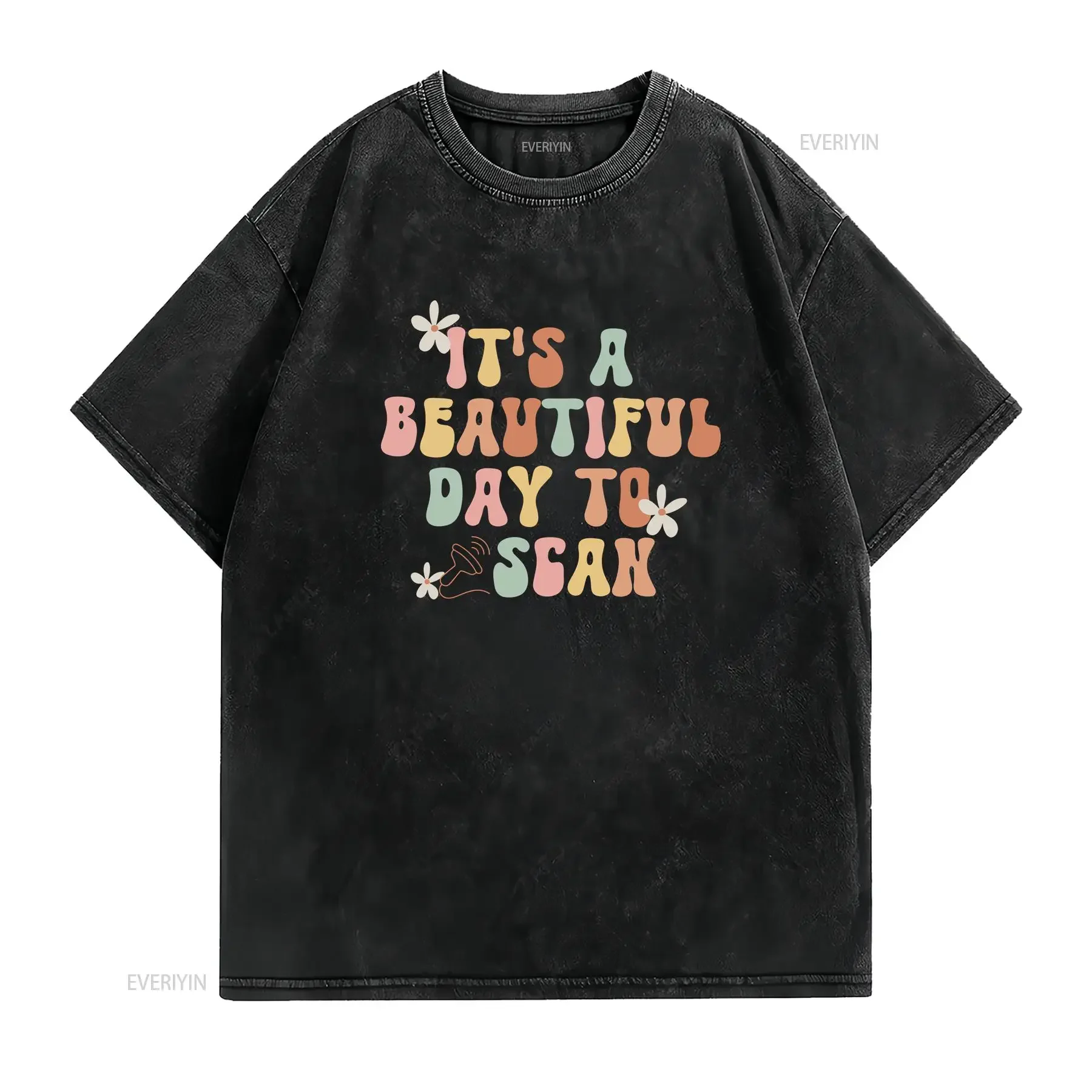 it's a beautiful day to scan shirt for ultrasound tech groovy retro sonography gift student colorful RDMS tee vintage Washed