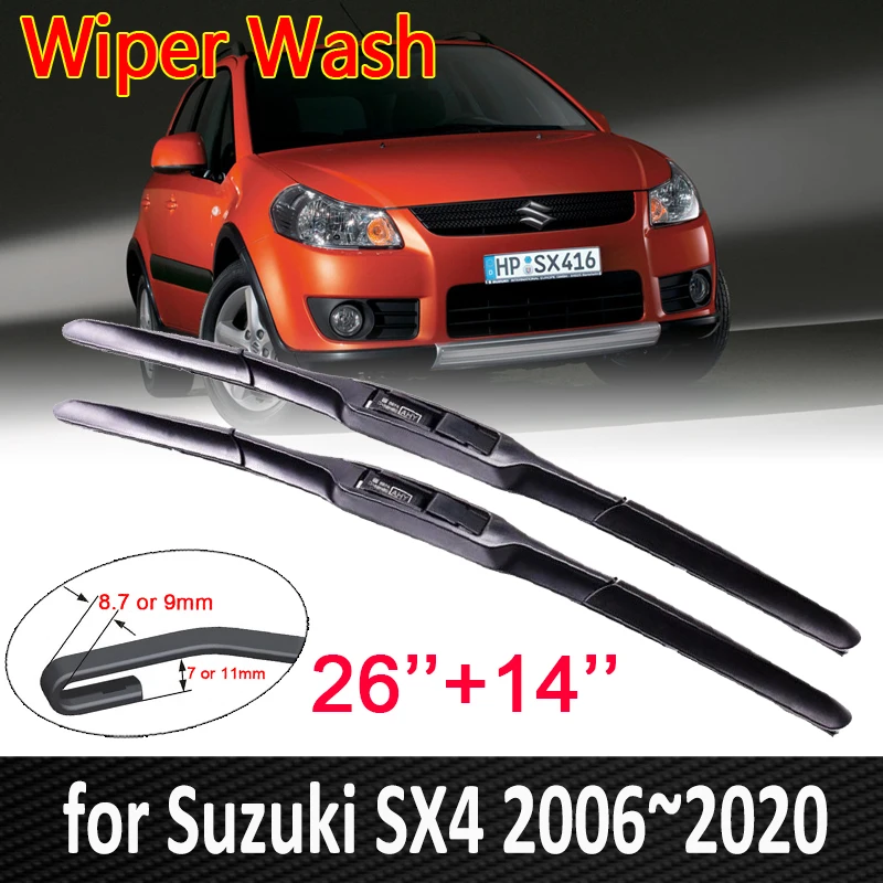 for Suzuki SX4 2006~2020 Car Wiper Blades Front Windscreen Wipers Car Accessories Maruti SX-4 S-Cross 2011 2012 2013 2014 2015