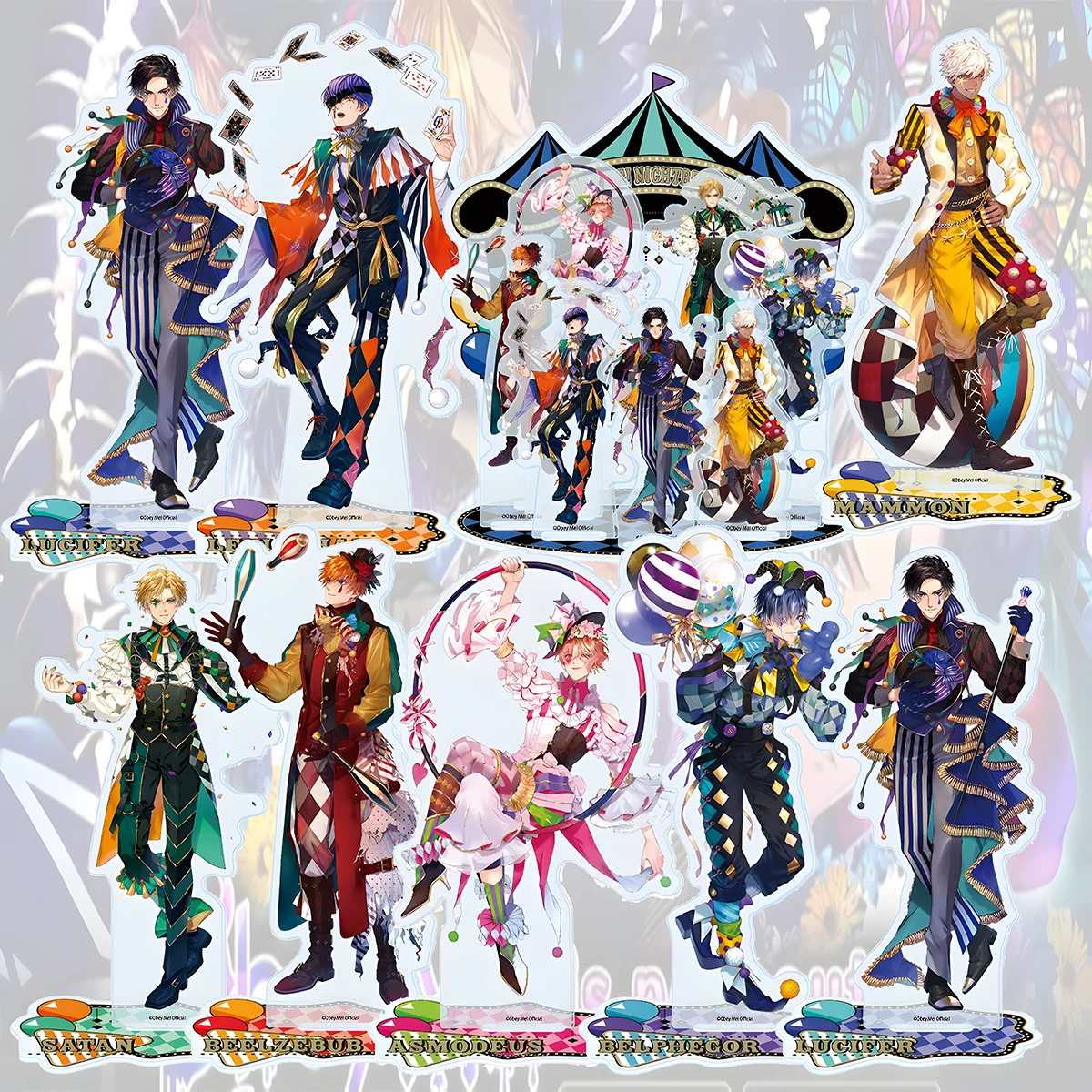 Anime GAME Obey Me! Nightbringer 15cm Acrylic Stand, Lucifer, Easter decor for desktop, shelf and anime collection keychain