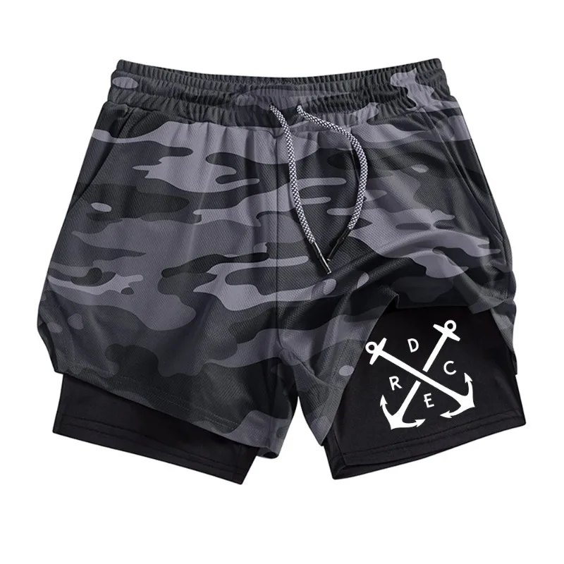 Beach Wear and Outdoor Fitness for Men's Double Layer Fitness Shorts Quick Drying and Breathable Perfect for Summer Towel Loop
