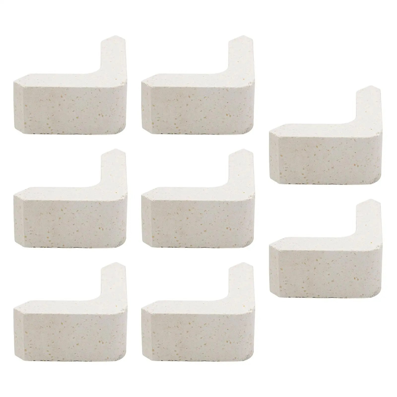 8x Pottery Kiln Posts Support Stilts Mullite Reusable High Temperature Resistant Stackable Refractory Tools L Shaped Pillars