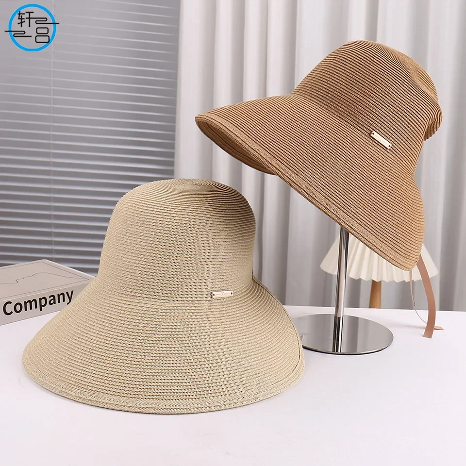 

2025 New Pure Color Simple Versatile Breathable Comfortable Straw Hat for Outdoor Travel Casual Elegant Hat