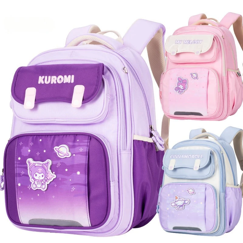 

Sanrioed Kuromi Melody Cinnamoroll Children Backpack Cute Schoolbag Student Cartoon Large Capacity Multiple Pockets Shoulder Bag