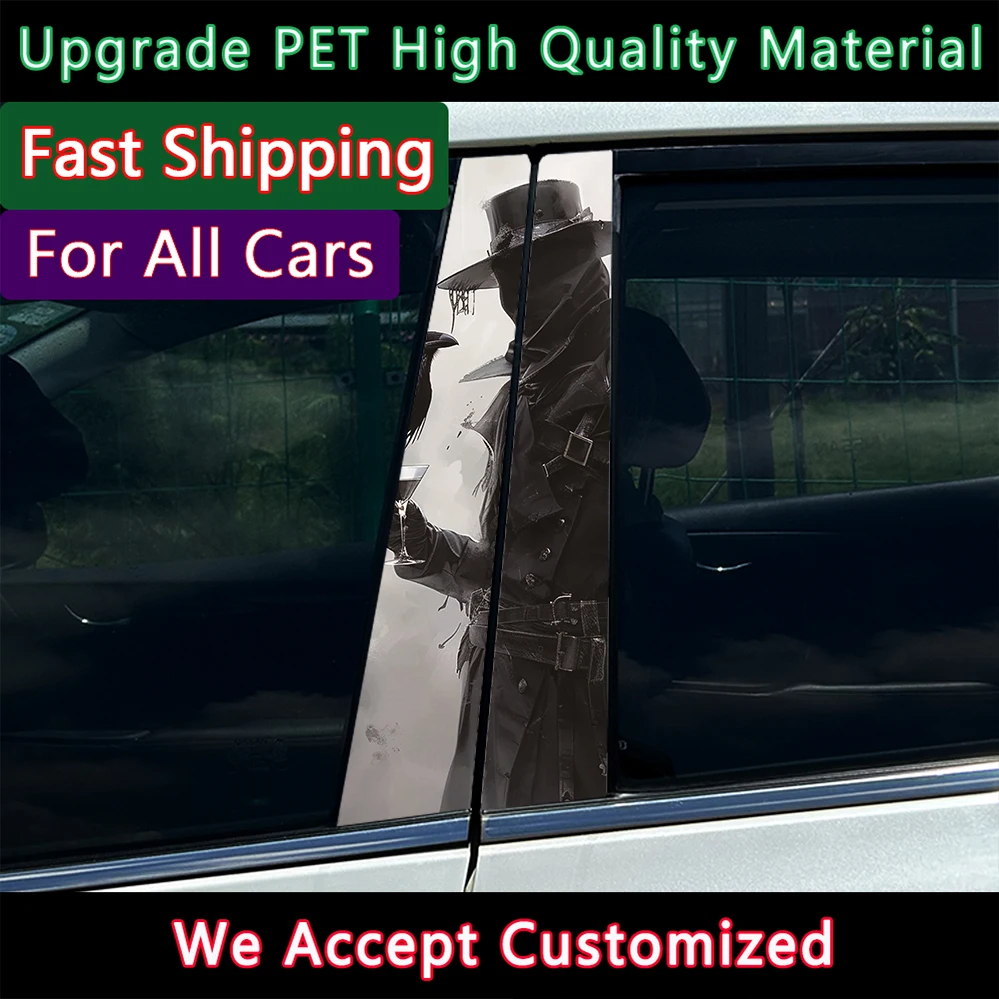 

Gothic Crow Mage Auto B Pillar Car Sticker Waterproof For Audi BMW Mercedes Ford VW Toyota Nissan Kia Renault Hyundai Skoda