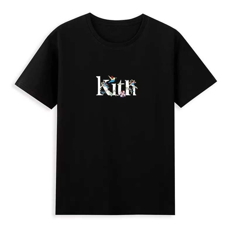 2026 New Solid Color Round Neck Printed T-Shirt Simple Square Frame Text Pattern Men's and Women's Cotton Short-Sleeved T-Shirt