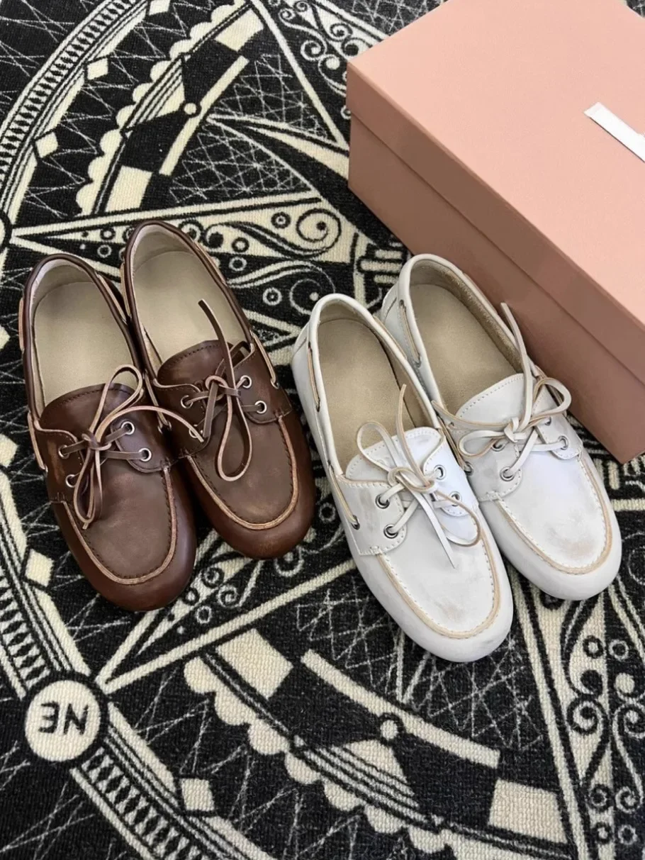 

Soft Leather Comfortable Loafers Old Bow Round-Toe Flats Slip-On Casual Women Shoes Chaussure Femme Sandalias Mujer Verano