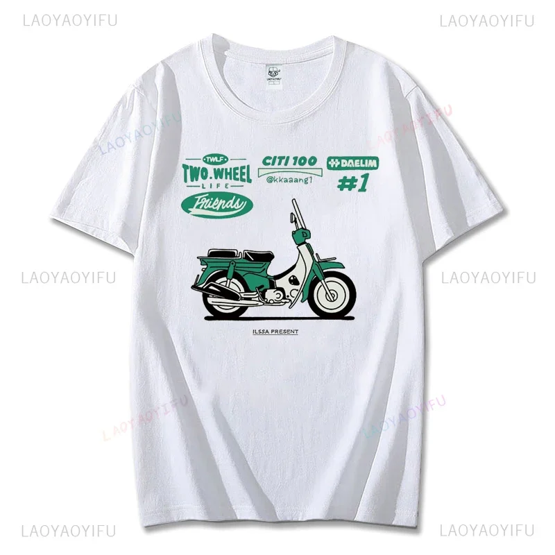 

Classic Super Cub Citi100 Motorcycle Print T-shirt Vintage Motorcycle Graphic Tshirt Fashion Cotton Short Sleeve Unisex Tee Tops