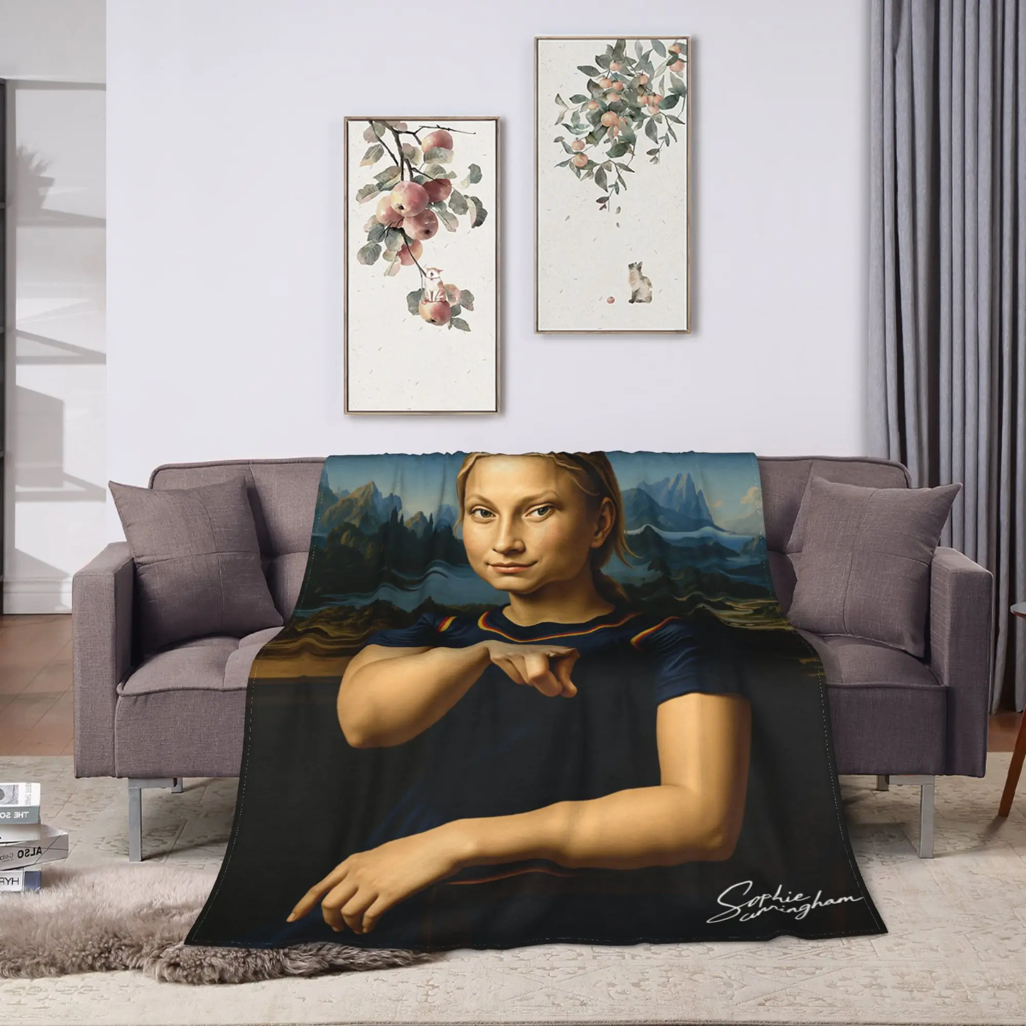 Sophie Cunningham As Mona Lisa Point God Throw Blanket Soft Comfy Funny Blanket  For Living Room Travel Bedspread Bed Cover