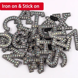 4.5cm Black Pearl Bead Applique A-Z Letter Ironing Patch Rhinestone for Handmade Weeding Dress Hat Decoration DIY Craft Supplies