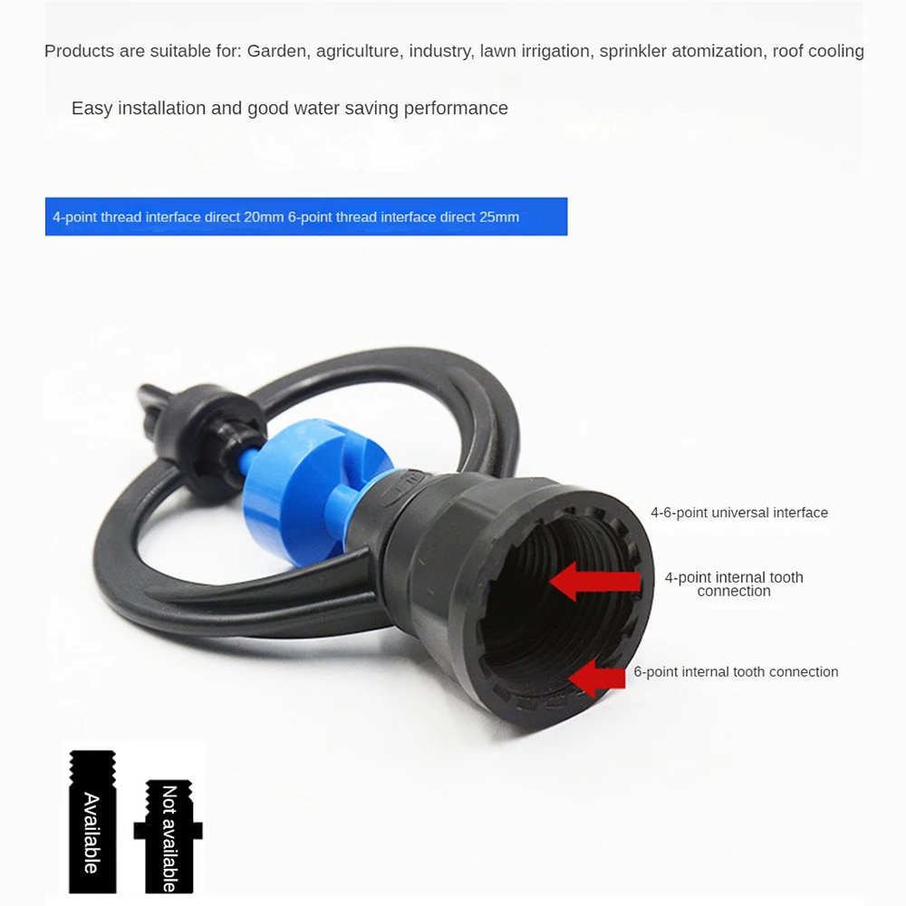 360 Degree Rotating Irrigation Agricultural Automatic Watering Nozzle  Lawn Spraying Various Sizes Of Head Garden Supplies