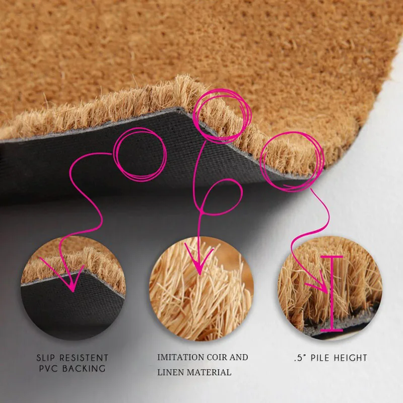 ممسحة مخصصة مع الاسم وتاريخ بناء المنزل تقليد مادة جوز الهند والكتان حدد لون الخط مثالي لحفل الزفاف #6