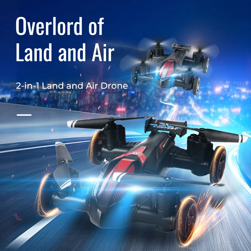 JJRC dual-mode gameplay land aircraft 4-axis rolling high and low speed headless mode intelligent fixed height mini drone