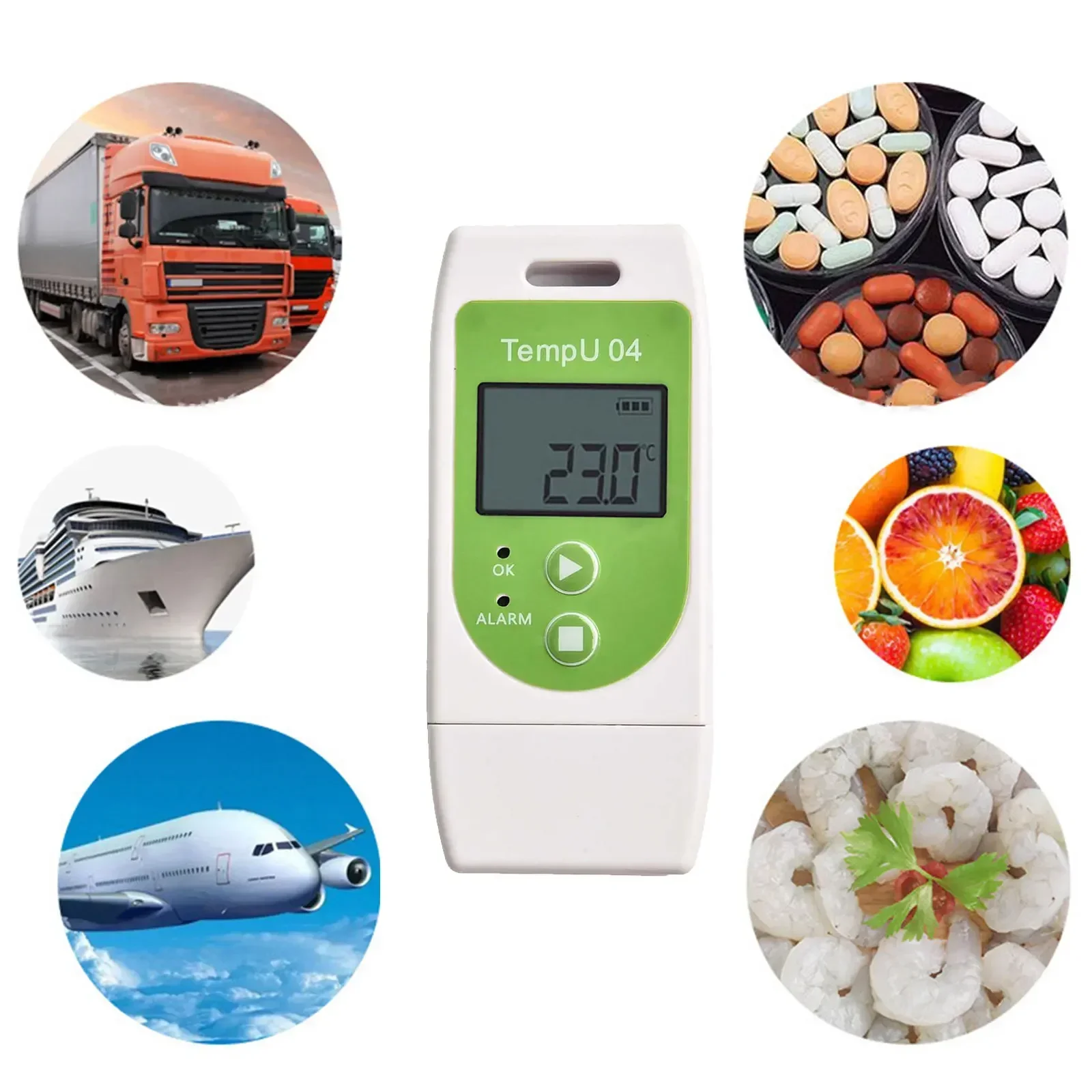 

High Accuracy Large Data Storage Capacity Statistics USB Temperature Data Logger Monitor Temperature Startup Delay