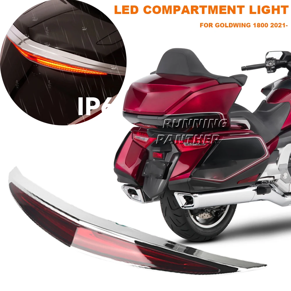 

Motorcycle ABS Trunk Spoiler LED Red Rear Brake Light Turn Signal NEW For Honda Goldwing Gold Wing GL1800 GL 1800 2021 2022 2023