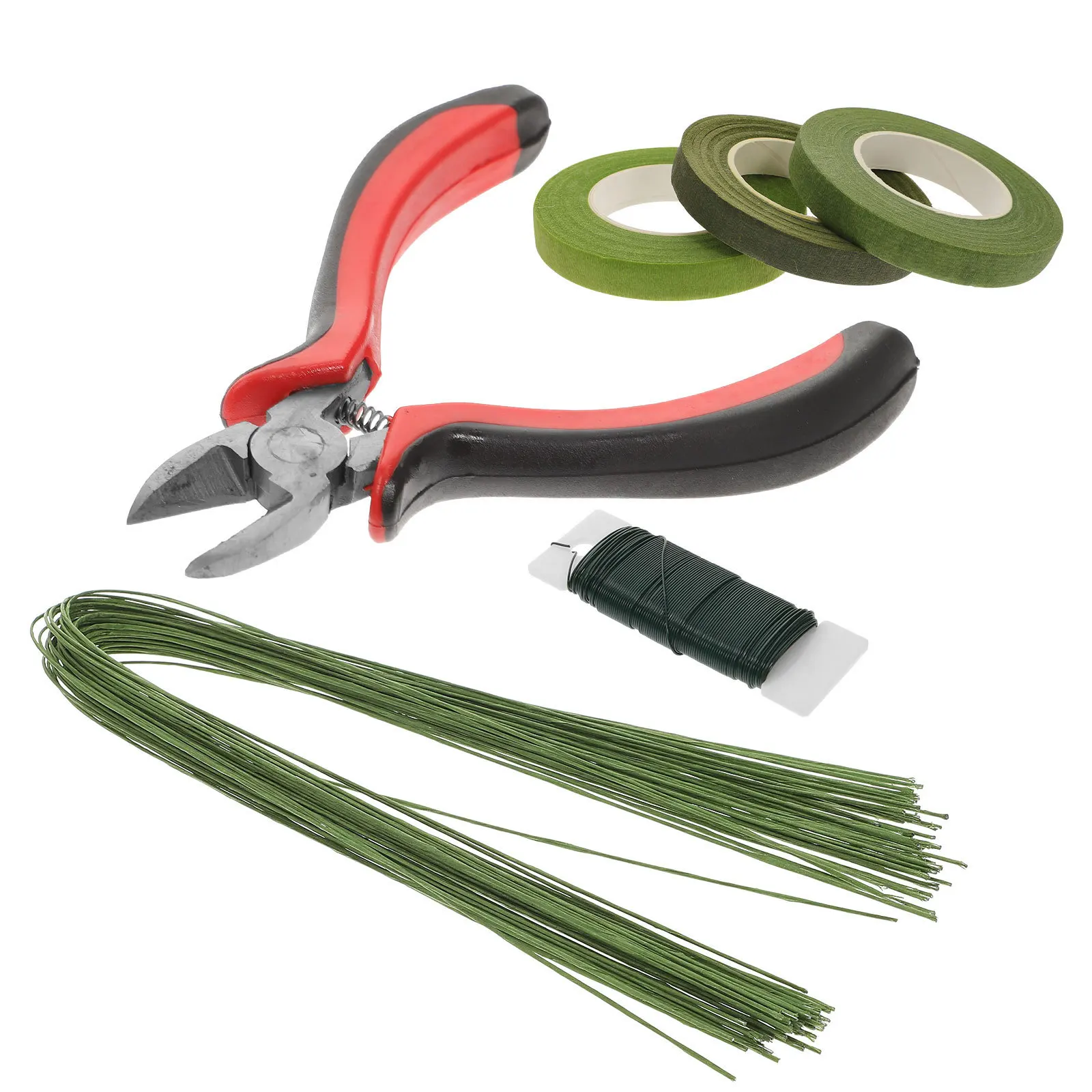 1Set Bloemstuk Kit Bloemen Draad Tapes Flexibele Bloem Stem Draad Cutter voor Bruidsboeket DIY Bloemstuk Kit