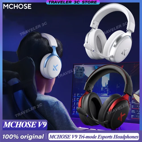 Original MCHOSE V9 Pro auriculares para juegos personalizados trimodos auriculares Esports música de alta resolución auriculares con reducción activa de ruido PC