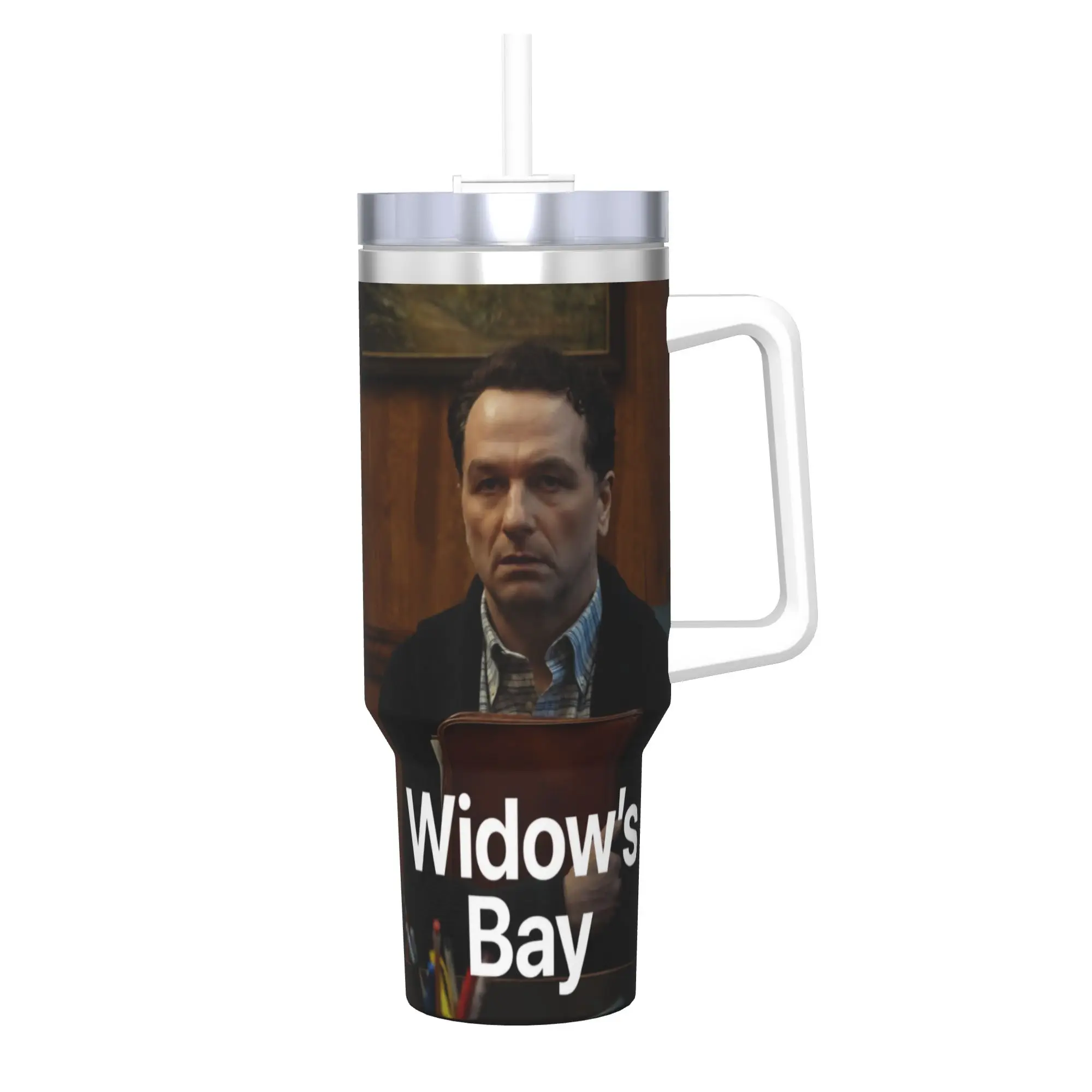 Widow's Bay Horror Movie 2026 Tumbler With Straw  Stainless Steel Travel Mug Double Wall Vacuum Insulated for Cold Or Hot 40oz