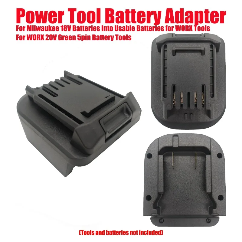 

HAKSINKY Battery Adapter for WORX 20V Green 5pin Battery Tools for Milwaukee 18V Batteries Into Usable Batteries for WORX Tools