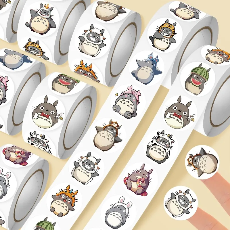 500 Stück Mein Nachbar Totoro Niedliche Aufkleber-Rolle Wasserfeste DIY-Sticker für Handyhülle Laptop Wasserflasche Scrapbook-Dekoration