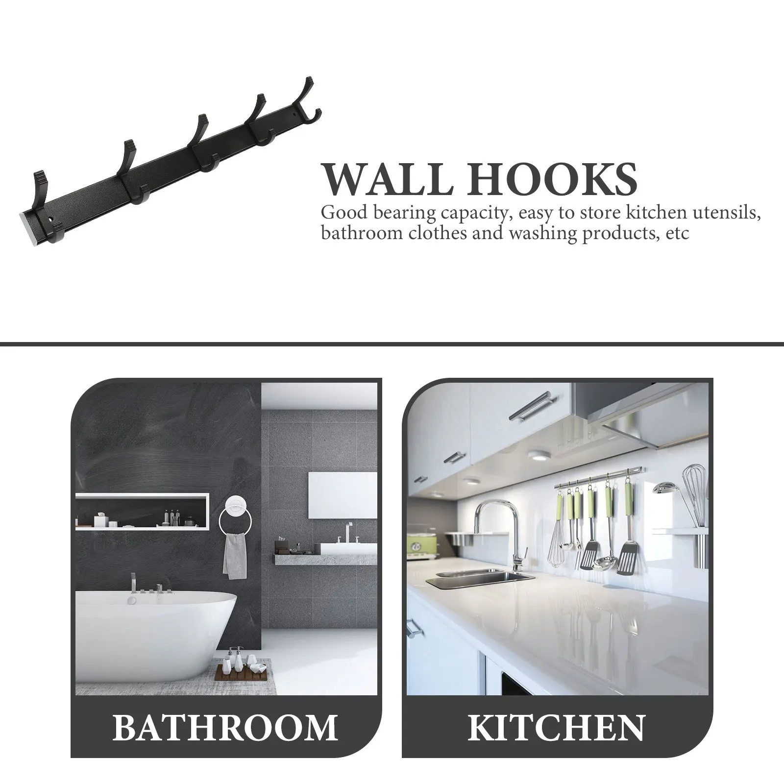 

1Set No Drill Storage Hook Heavy Duty Door Back Hanging Organizer for Bedroom Closet Coat Hat Towel Mountable