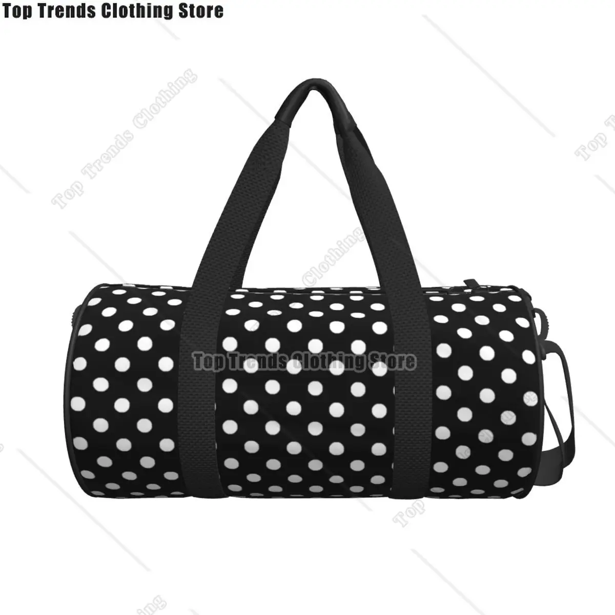 

Black White Polka Dot Gym Bag Classic Spots Print Oxford Sports Bags with Shoes Swimming Handbag Colorful Fitness Bag For Male