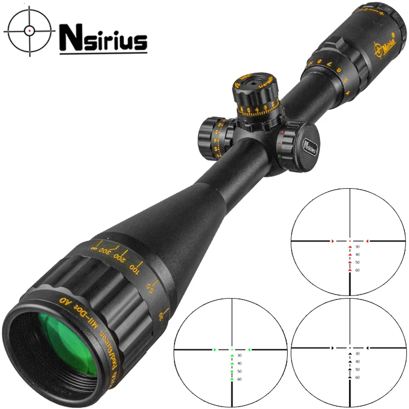 

Nsirius ouro 4-16x50 aoe riflescope ttico viso ptica vermelho verde llluminate crosshair reticle caa vista para sniper