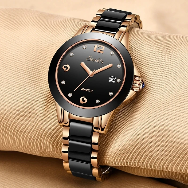 New LIGE Fashion Women Ceramic Watches Brand Luxury Ladies Watches Waterproof Quartz Bracelet Watch Woman Date Clock reloj mujer