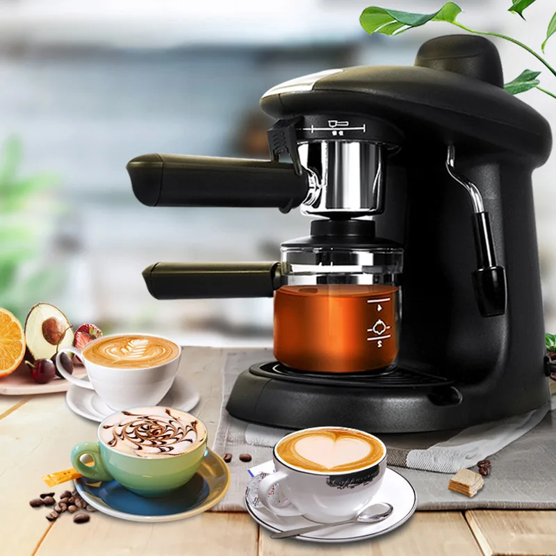 household freshly brewed coffee maker semi-automatic espresso machine steam type coffee machine