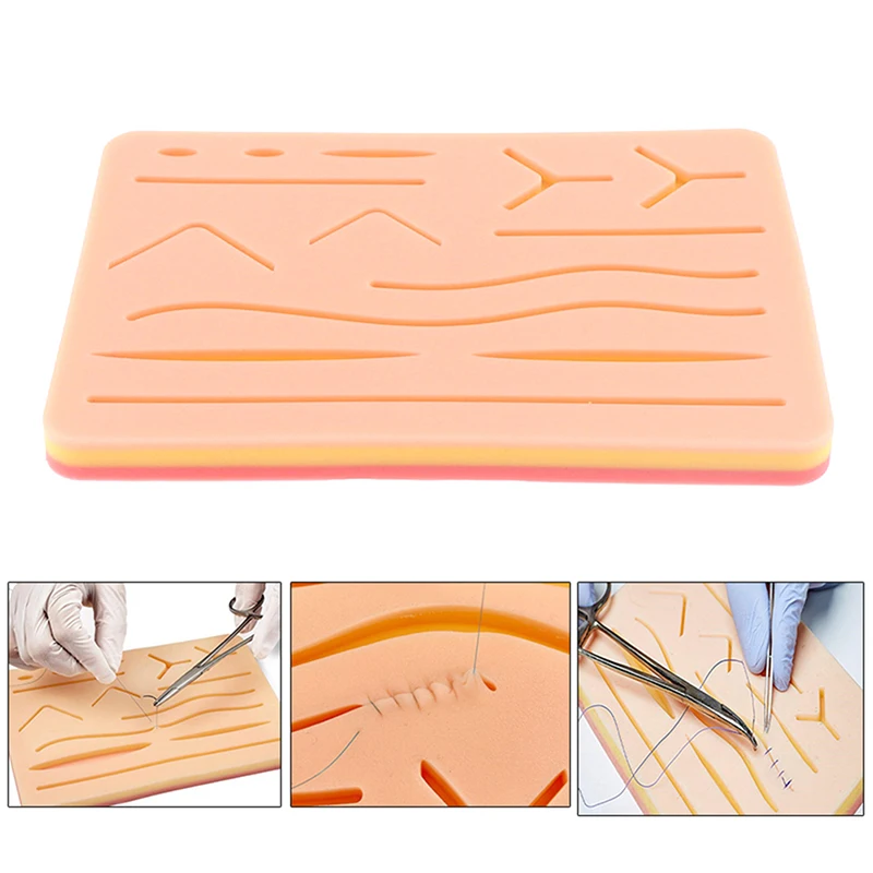 1PCS Reusable Surgical Suture Kit Pad Silicone Skin Wounds Suture Practice Traumatic Simulation Wounds Training Teaching Model