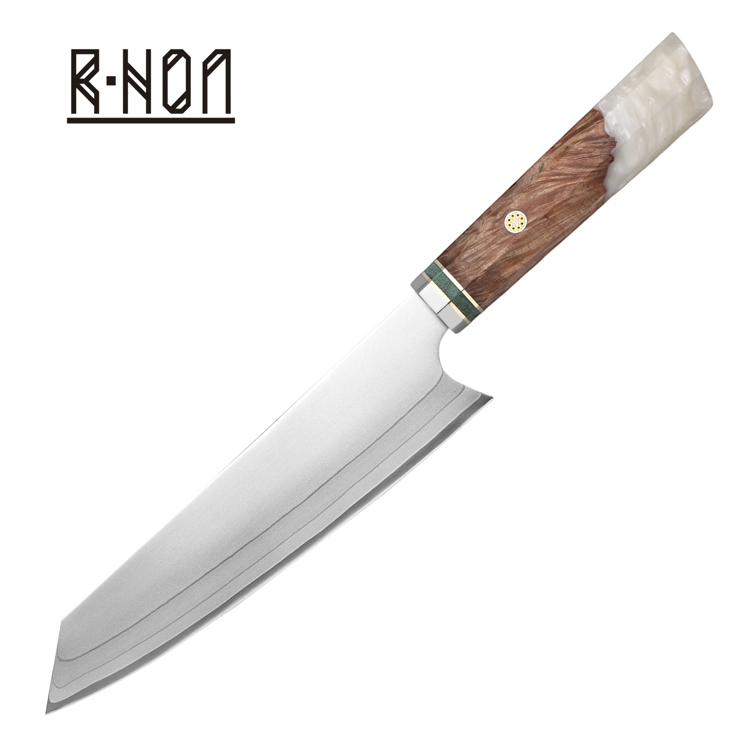 

RHON 8" 7Layer 440C Compostied Japanese Kiritsuke Knife Chef's Slicing Meat Salmon Fish Cleaver Vegetable Cutting Utiltiy Knives