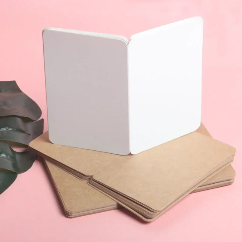 10pcs/lot Kraft Paper Blank Greeting Cards Folding Type Multi-purpose Hard Paper Card Christmas Wedding Blessing Card