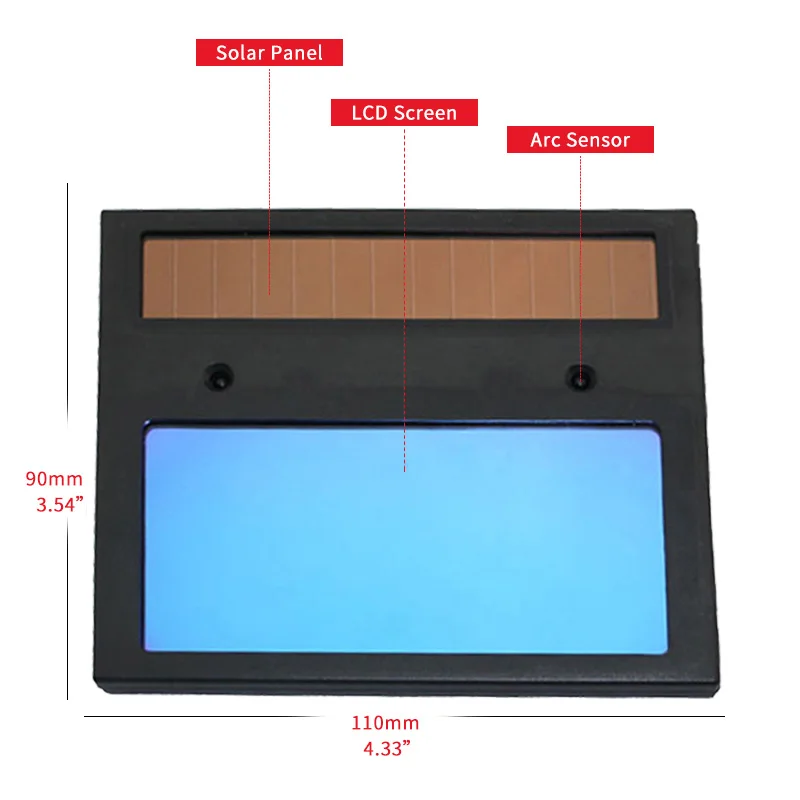 Batteria solare controllo esterno oscuramento automatico/ombreggiatura rettifica casco per saldatura a colori veri/occhiali per