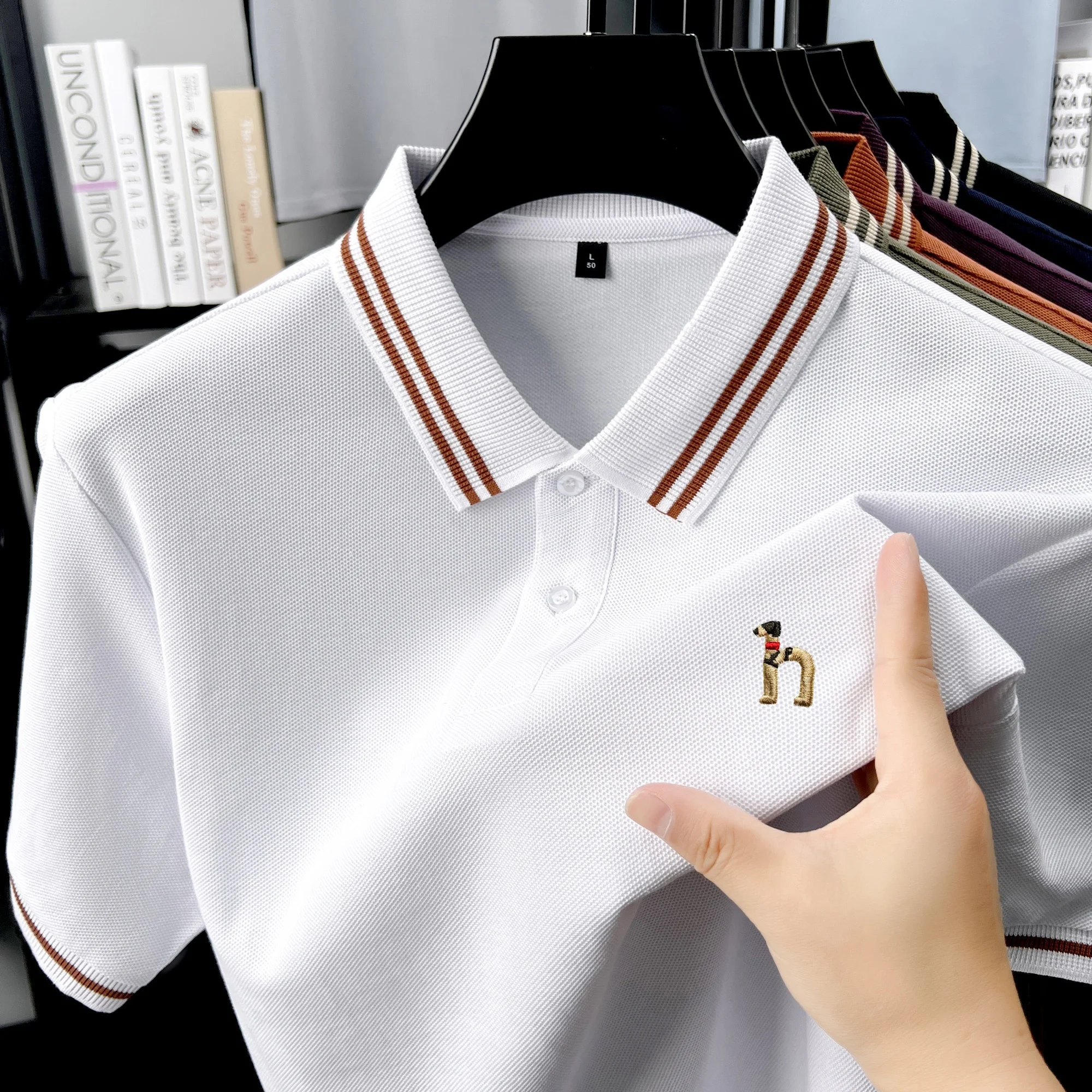 

100% pure cotton summer men's original custom embroidered short sleeve new fashion hot selling polo shirt breathable T-shirt top