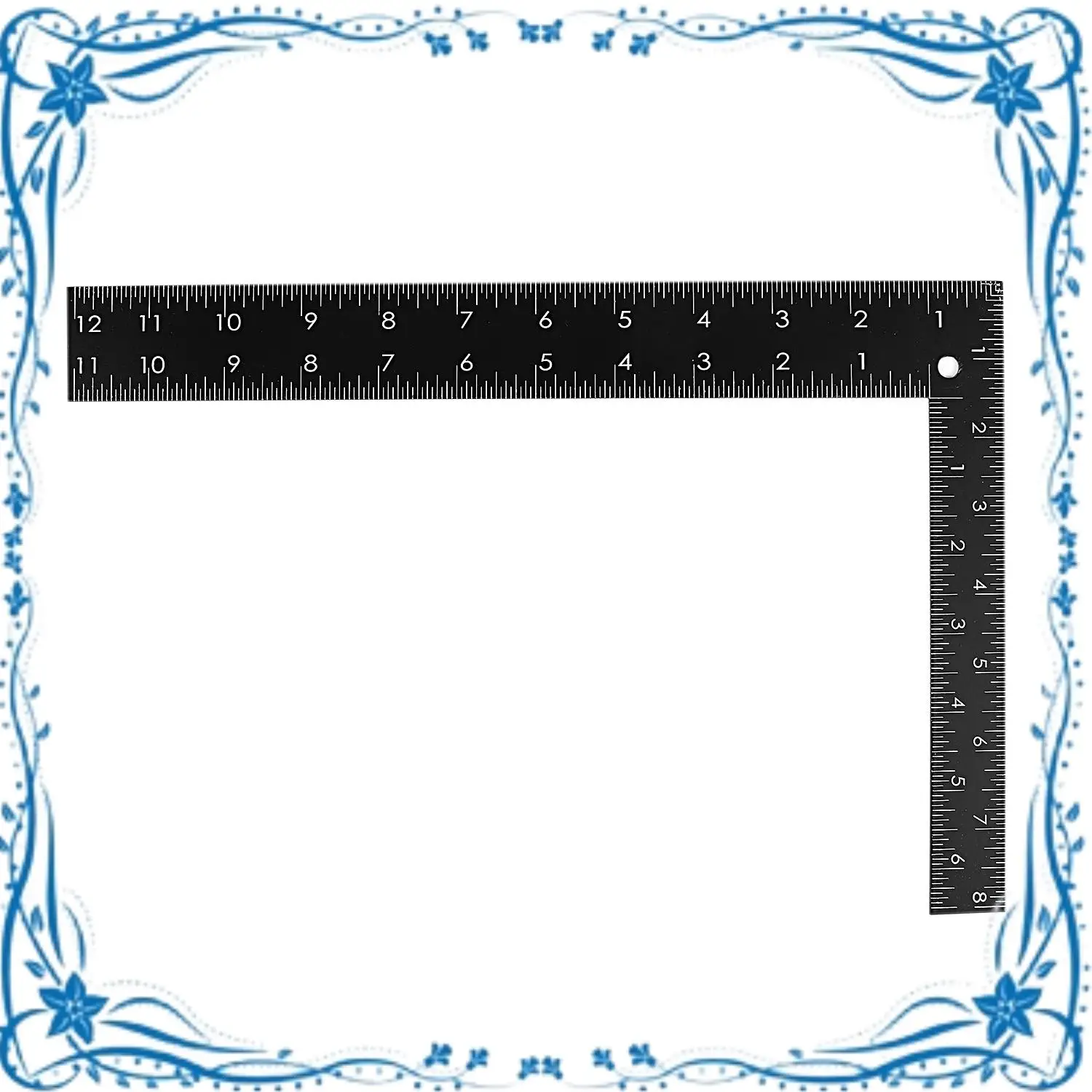 

Teacher 0-30Cm 0-20Cm Measuring Range L Shaped Design Square Ruler Black