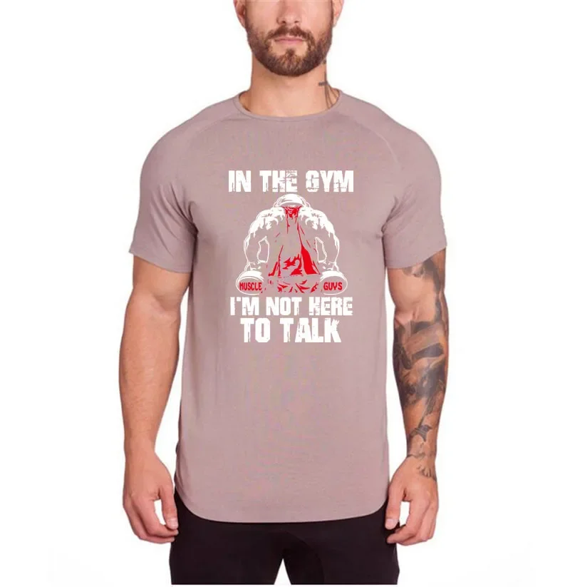 الصيف القطن تنفس تي شيرت رياضة اللياقة البدنية كمال الاجسام العضلات الرياضة رجالي عادية كم قصير سليم صالح الجري طاقم الرقبة T #3