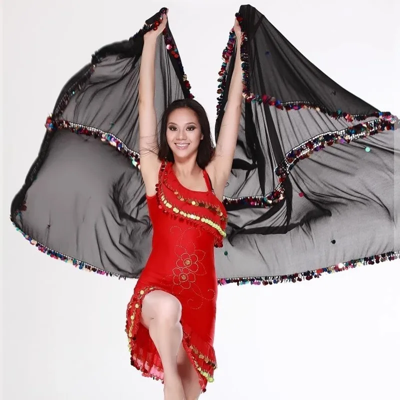 

Индивидуальный костюм для танца живота, марлевый шарф Малайя, индийский танец, бросающий ручной работы, алмазная конопля, сценический большой шарф