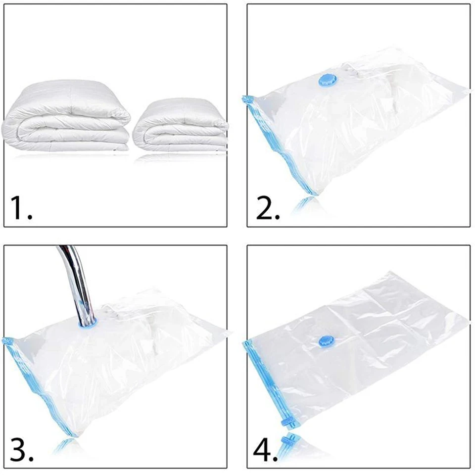 Vacuum Storage Bags With Valve Folding Compressed Space Saving Clothes Storage Big Size For Towel Cloth Blanket