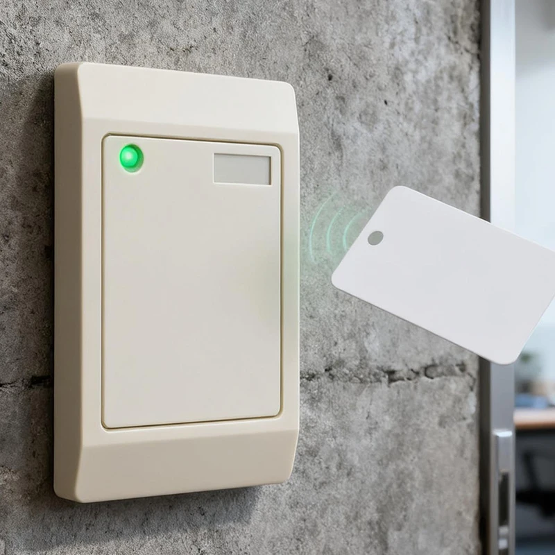 Waterproof Wiegand26/34 Access Control Head, White 125kHz ID RF Card Reader Anti-surge/Deadlock Protection, RS485/RS232 Output