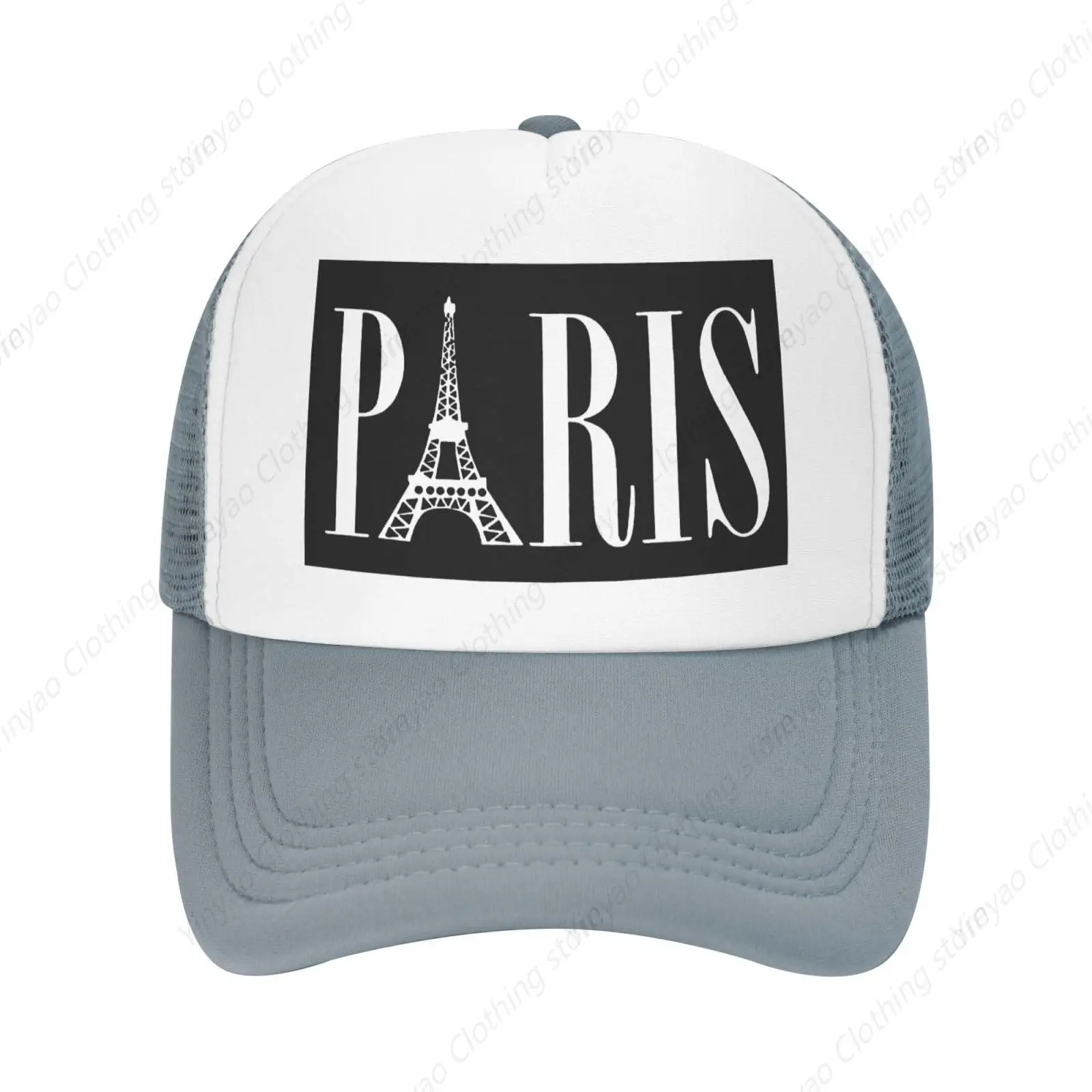 

Paris France Eiffel Tower Truck Driver Hat Men'S And Women'S Outdoor Mesh Breathable Snap Cap Travel Gift Baseball Cap