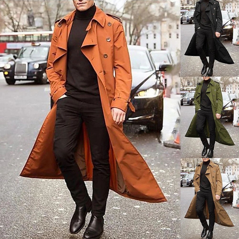 معطف خندق طويل عتيق برونسون معطف كاجوال للأعمال سترة فضفاضة عتيقة بمقاسات مختلفة متوفرة بتصميم فضفاض مناسب #5