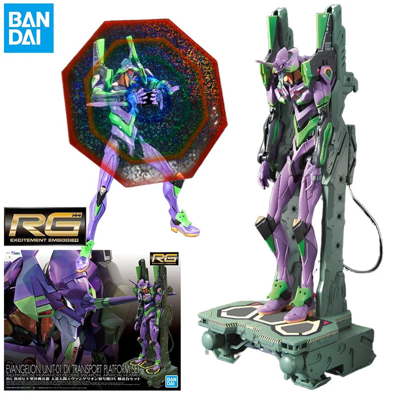 Bandai original gundam rg evangelion unidade-01 dx transformador conjunto figuras de ação brinquedos presentes colecionáveis para crianças