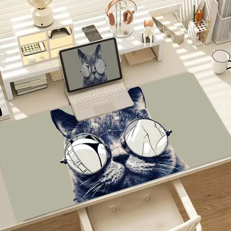 Cartoon illustration mouse pad oversized cute girl dormitory computer table pad large keyboard pad