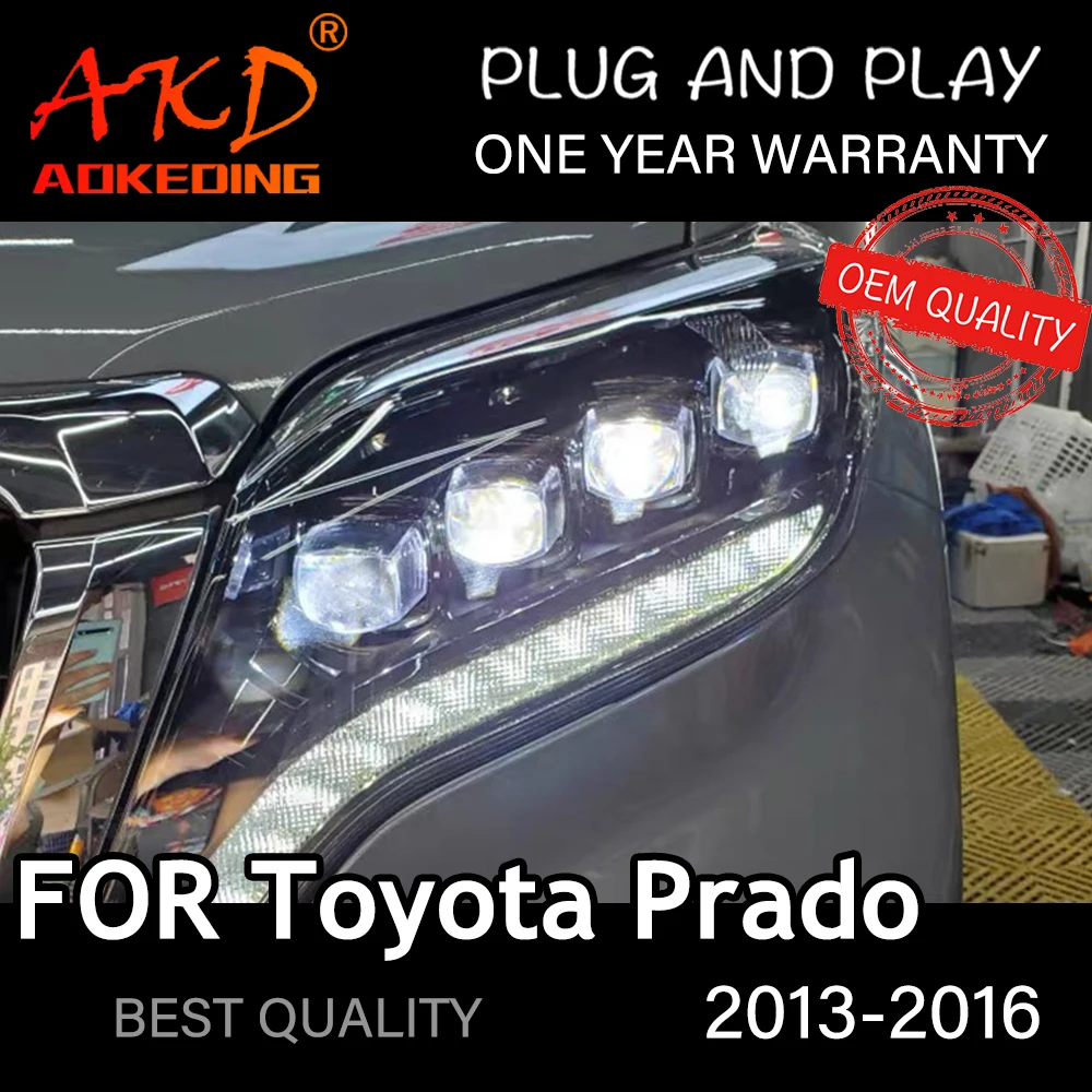 Headlight For Toyota Prado 2013-2017 Car автомобильные товары LED DRL Hella 5 Xenon Lens Hid H7 LC150 Car Accessories