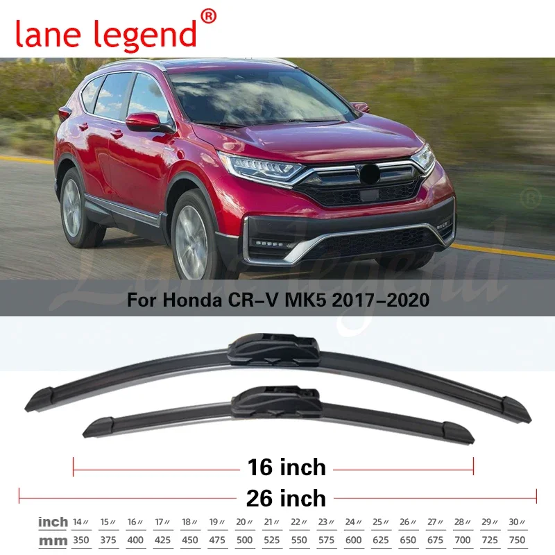 For HONDA CR-V CRV MK5 2017-2020 Car Front Rear Wiper Blades Soft Rubber Windscreen Wipers Auto Windshield 26\